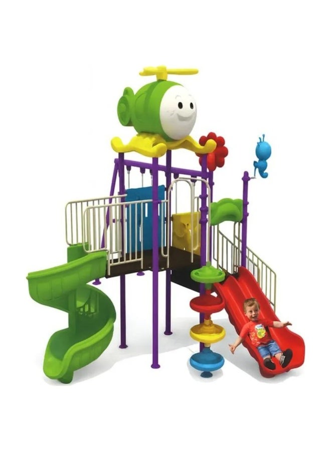 MYTS Home Deluxe Playset with 3 Swings & 2 Slides | Outdoor Kids Playground Playset | Heavy-Duty Weather-Resistant Activity Center | 535 × 430 × 350 cm - Image 1